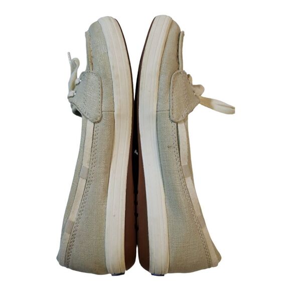 Keds Ortholite Silver Metallic Linen Boat Shoe Size 7 - Picture 4 of 7